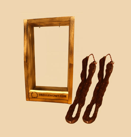 Houten Droogrek + 2 worsten